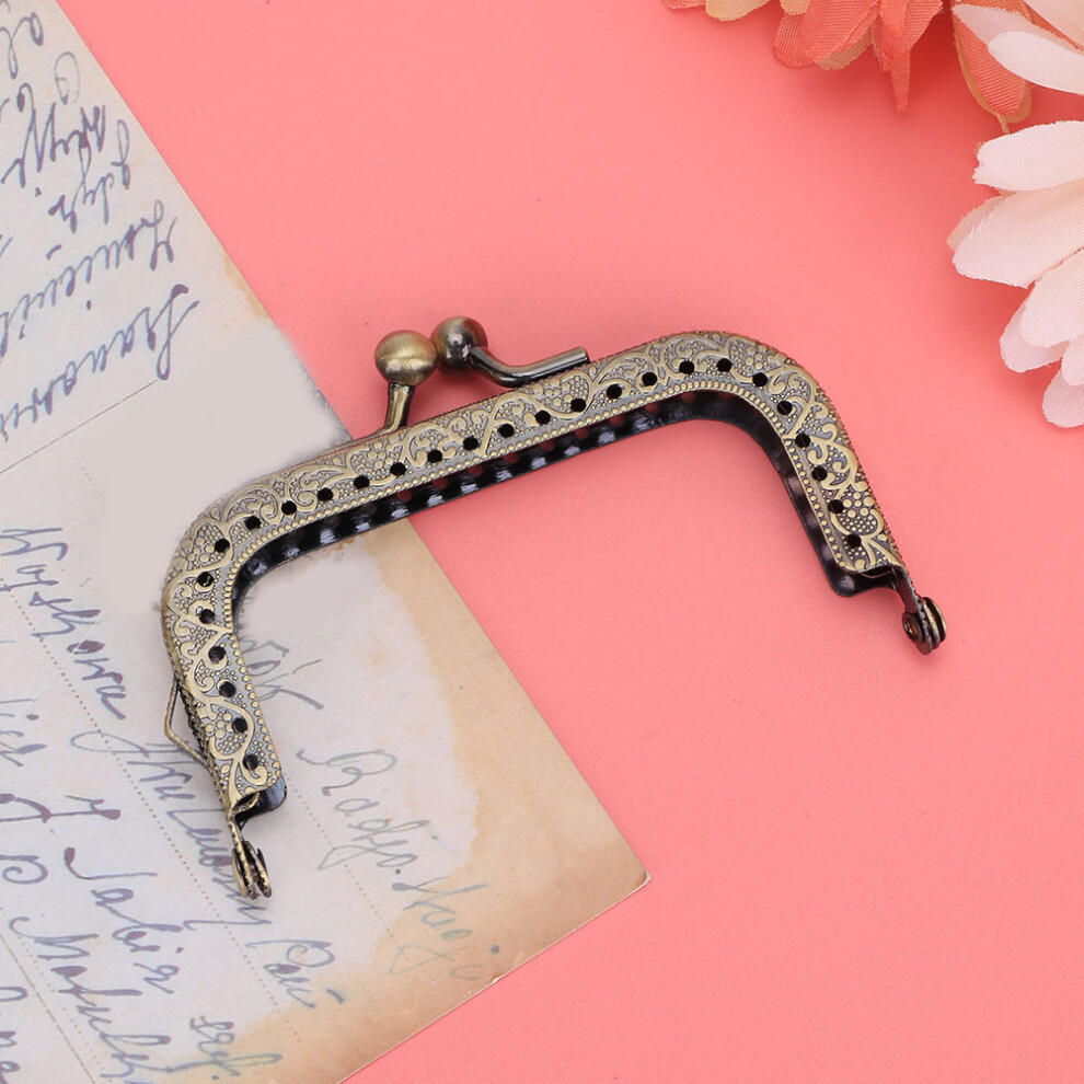 2pcs DIY Bag Handle Green Bronze Square Purse Frame Embossed Metal Handbag Handle (8.5cm)-image-OPC-PHX278C-NEW