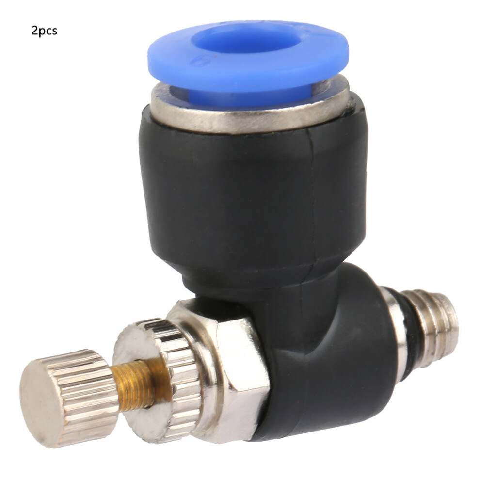 2Pcs Tube Air Flow Speed Controller Pipe Pneumatic Fitting Regulator Valve(Sl6-M5) 4671324735303