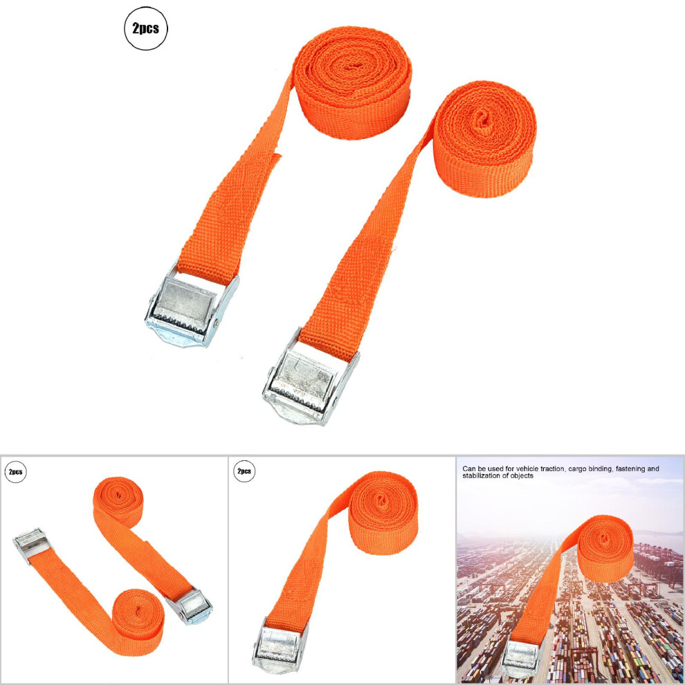 2Pcs Pull Ratchet Tie Down Straps Tensioner For Vehicle Traction(1" 2.5M) 8201324738590