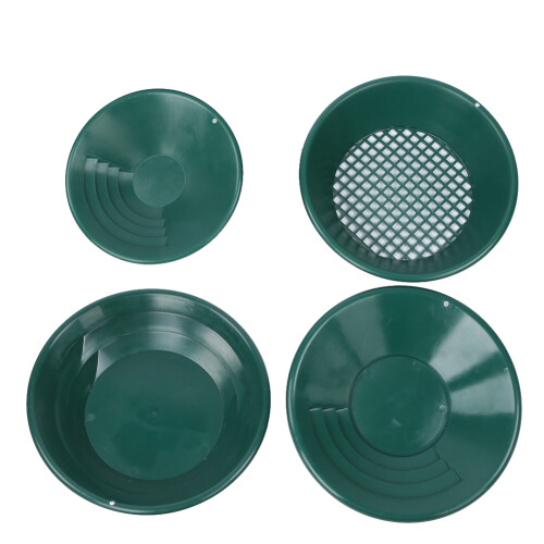 4pcs Green Mining Gravity Trap Gold Washing Pan Tray Kit Mine Search Detector 1