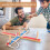 Ring Toss Hoopla: Rahmen 44x5x2 cm, 5 Ringe, Farbe 5