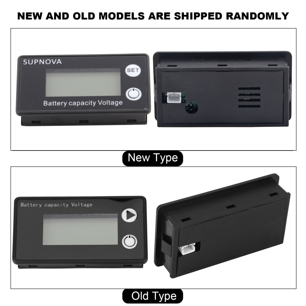 Lcd 12V Battery Capacity Indicator Tester Lithium Battery Universal Digital Display Voltmeter(10-100V No Alarm No Temperature ) Blue 4211324740541