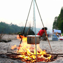 Outdoor Portable Foldable Metal Barbecue Grills Hanging Tripod Camping Picnic BBQ Cooking