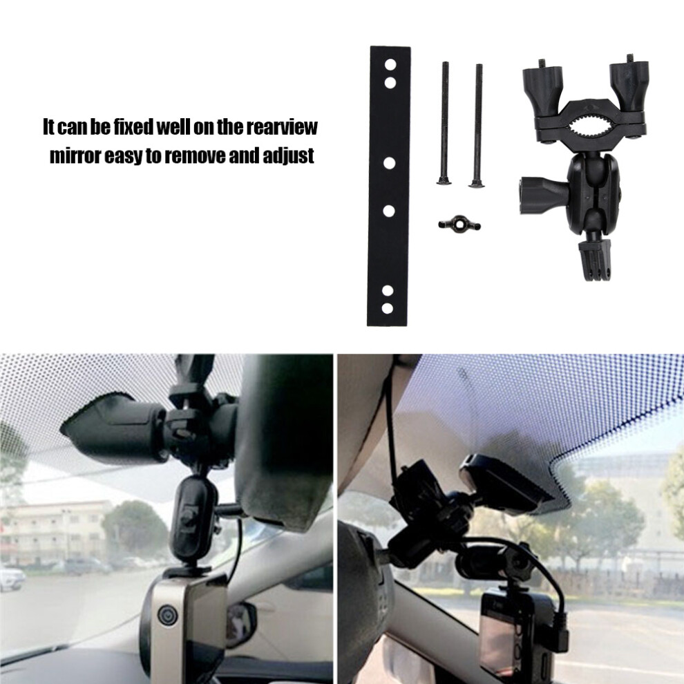 Car Rearview Mirror Camera Support Kit 360 Degree Rotating Driving Recorder Bracket 8021324742744