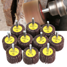 Fächerschleifscheiben-Set, 10er Pack, 40 25 6 mm, zum Schleifen und Polieren, 6-mm-Schaft