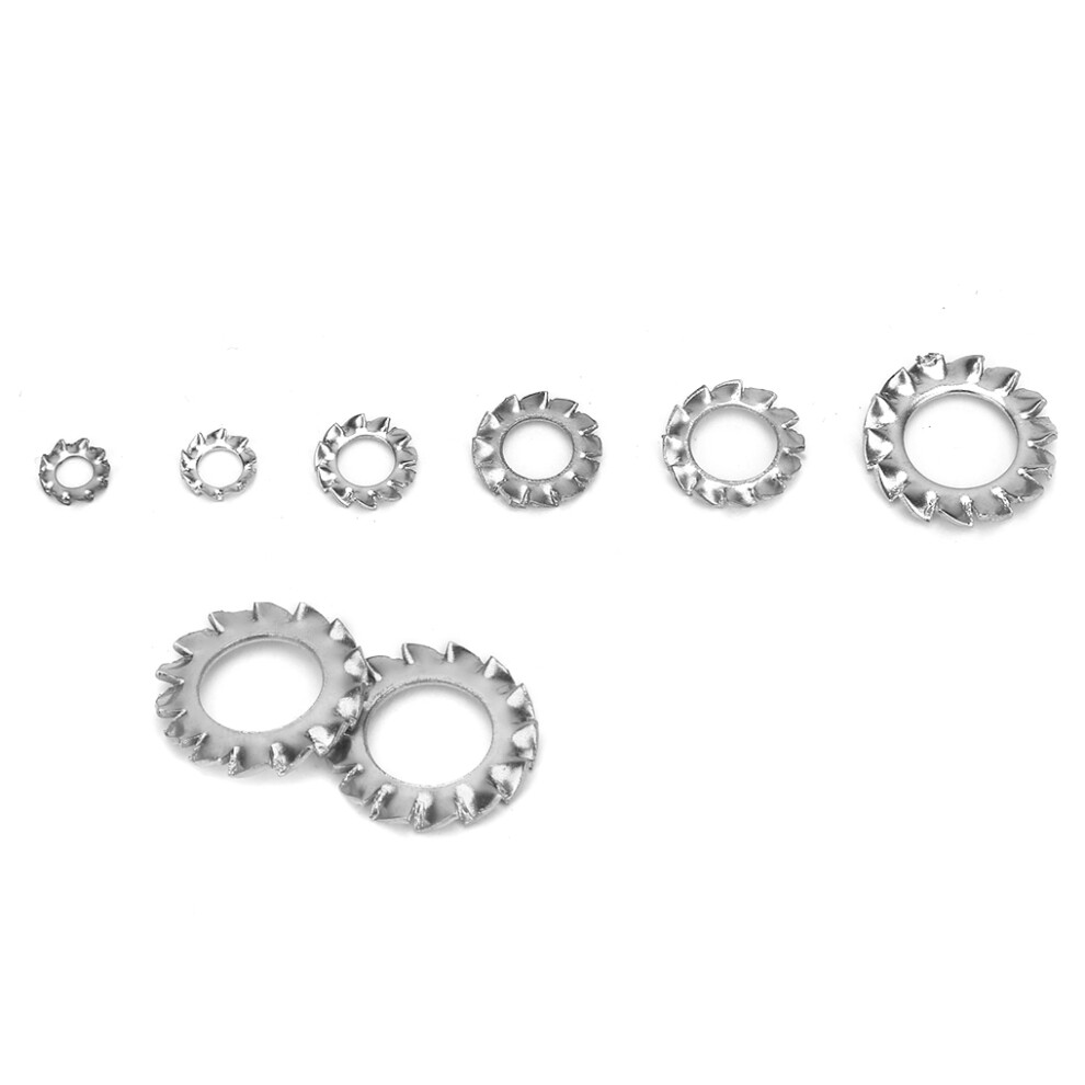 300Pcs Stainless Steel Washer M2.5\M3\M4\M5\M6\M8 External Toothed Screw Nut Flat Gasket 8451324744651