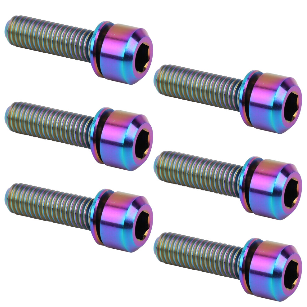 6Pcs Portable For M5x18 Titanium Alloy Mountain Bicycle Road Bike Stem Screw High Strengthcolorful 8481324744528