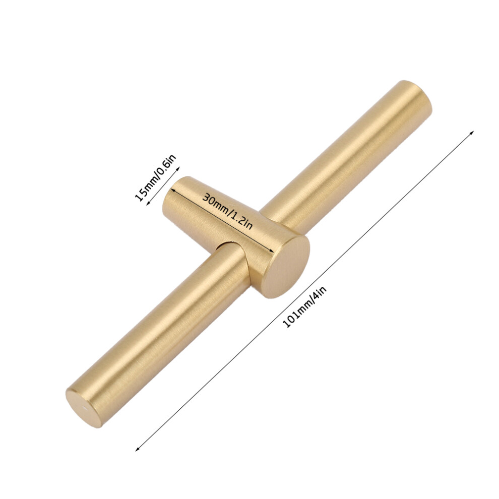 Brass Cabinet Handle Brushed Kitchen Cupboard T Bar Pull Handle Wardrobe Door Knob 3221324744792