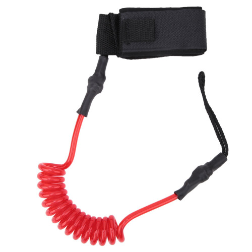 Durable TPU Elastic Foot Rope Leash Ankle Stretchable for Paddle Board Surfboardred white 1