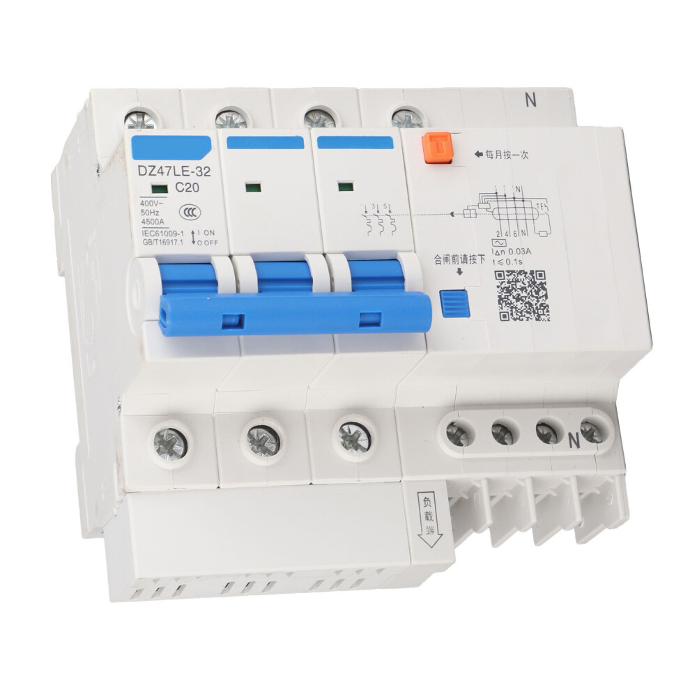 Dz47le 32 3P+N C20 Leakage Protection Current Circuit Breaker 400V 20A 4001324746724