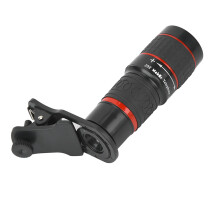20X Long Focus Zoom Telephoto Lens with Clip for Smart Phone Tablet PC Black