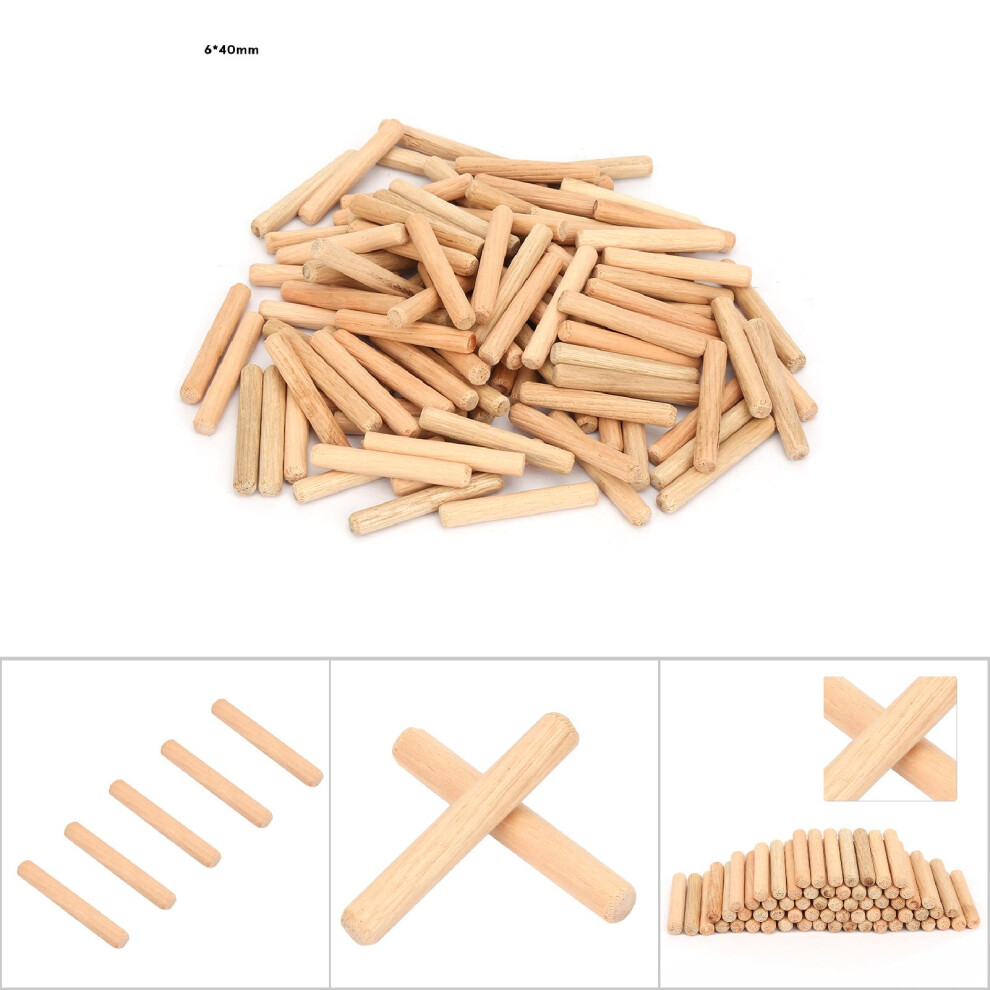 1 Pack Woodworking Round Fluted Wood Wooden Craft Dowel Pins (6 * 40Mm) 8471324748718