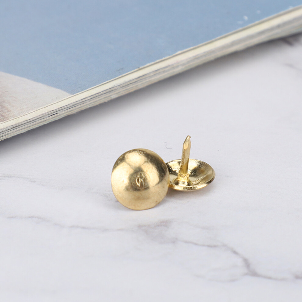 300Pcs Upholstery Nails Tacks Stud Pushpin Smooth Surface Decorative Furniture Nails Pins(Yellow ) 9461324749661