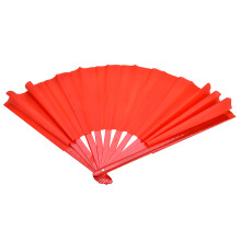 Tai Chi Martial Arts Kung Fu Bamboo Silk Dance Pratice Training Performance Fan (Red Rib)
