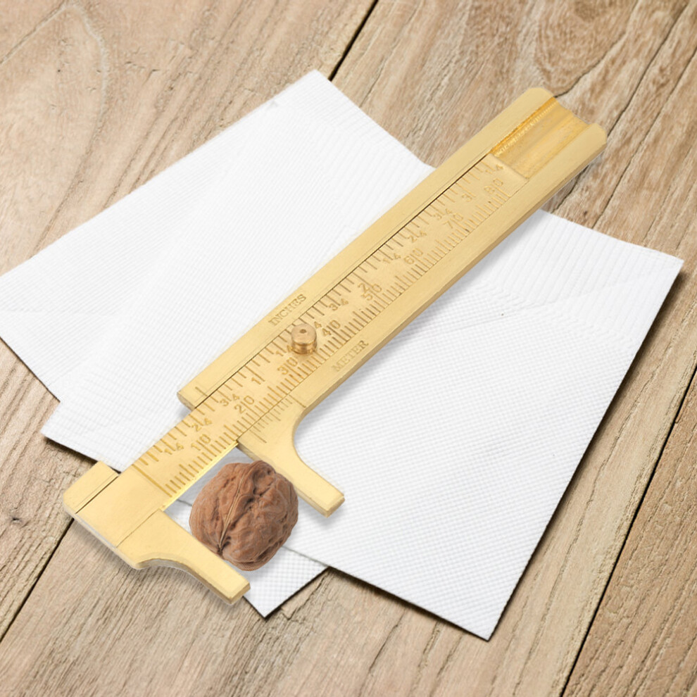 Double Scale Vernier Caliper Portable Brass Sliding Caliper Gauge Ruler Measuring Tool (80Mm) 3571324749908