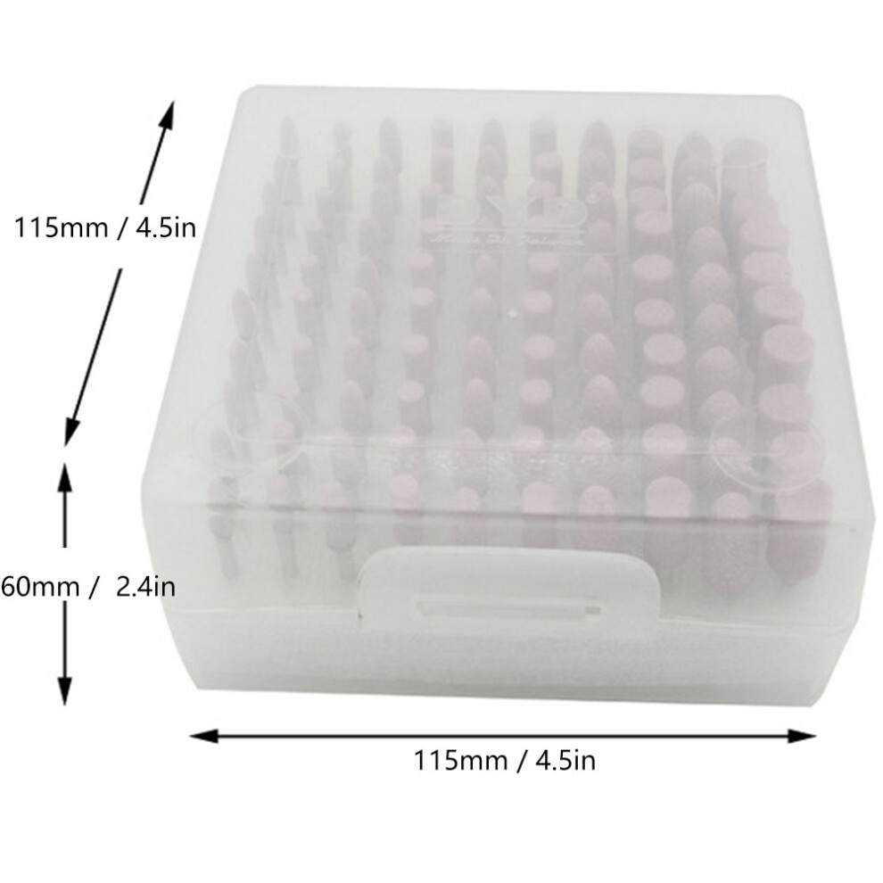 100Pcs Polishing Stone Head Grinding Wheel Burr Bit For Grinder Pink Shank Diameter 3Mm 3511324750337