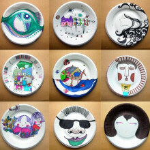 30pcs Disposable Round Paper Plates Dishes DIY Crafts Children Drawing Education Toys8in
