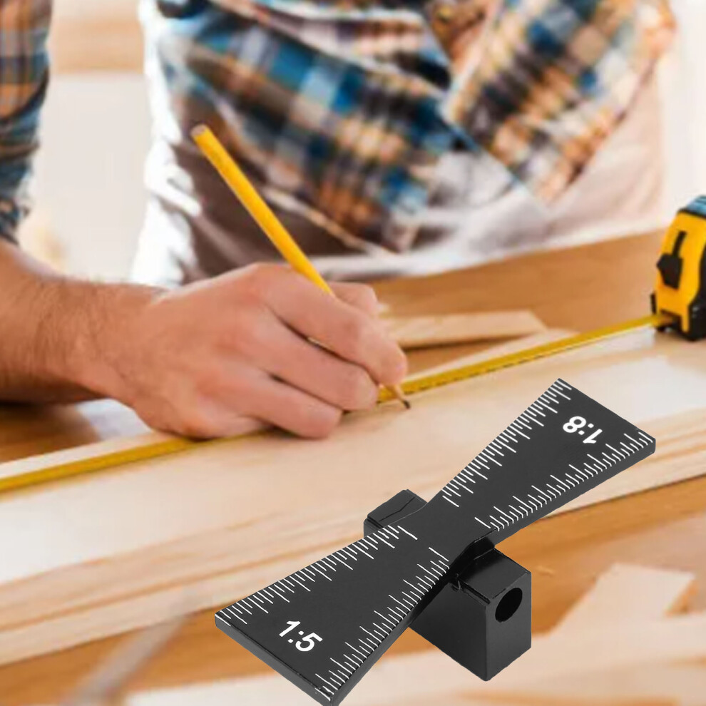 Aluminum Alloy Dovetail Gauge Woodworking Tool Dovetail Wood Marking Connection Ruler(1:5 1:8) 7891324755720