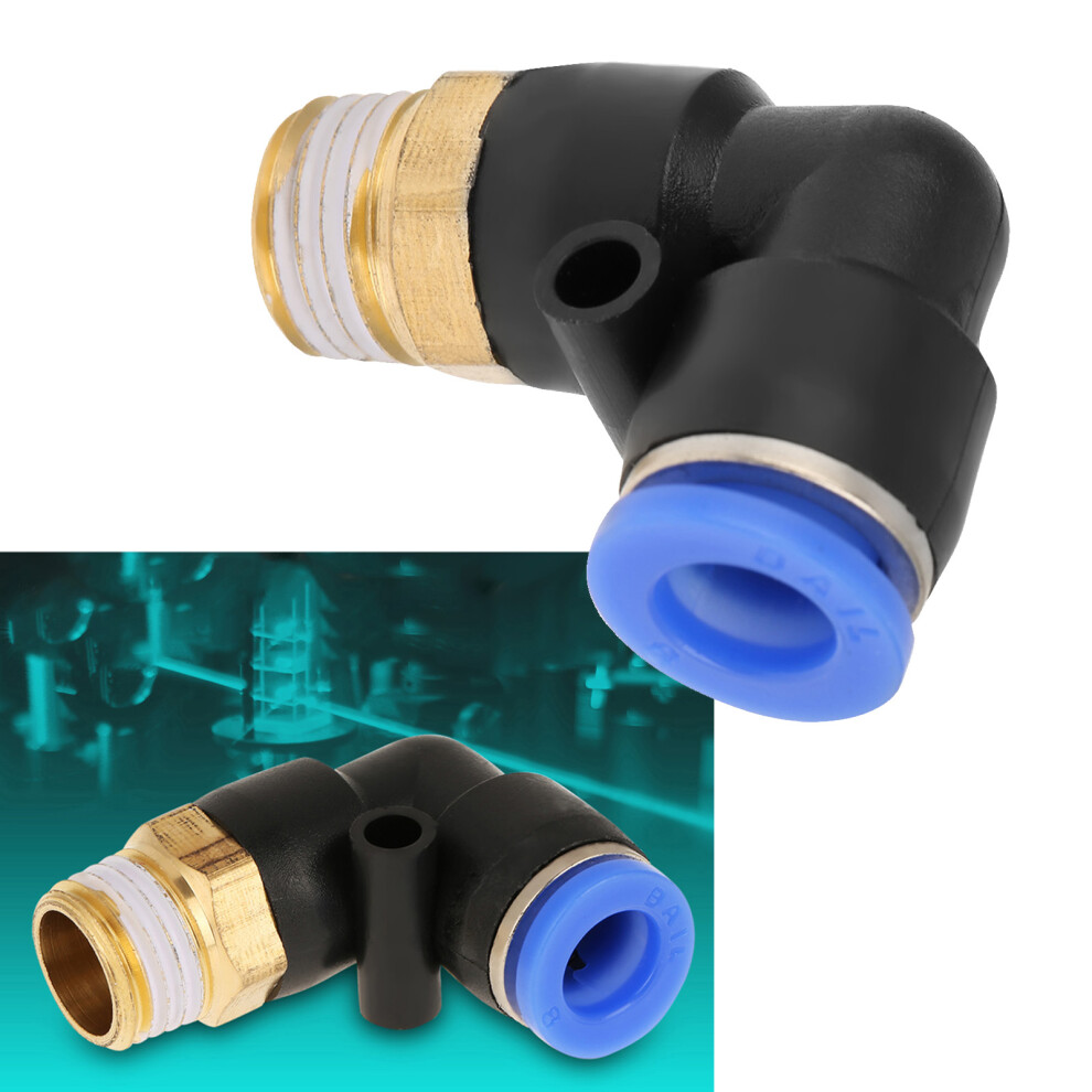 10Pcs Pneumatic Elbow Quick Connector Air Fittings Adapter 8Mm Diameter Thread G1/4 Set 7621324755846