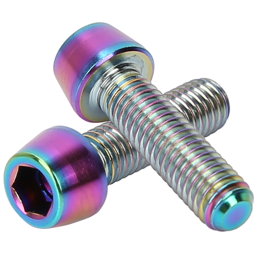 4Pcs M5*18Mm Bicycle Titanium Alloy Tapered Bolts Mountain Bike Stem Fixed Screws 4961324756492