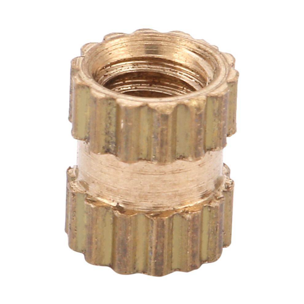 M2.5 Brass Cylinder Knurled Round Molded In Insert Embedded Nuts (M2.5*4*3.5; 100Pcs) 5061324757228