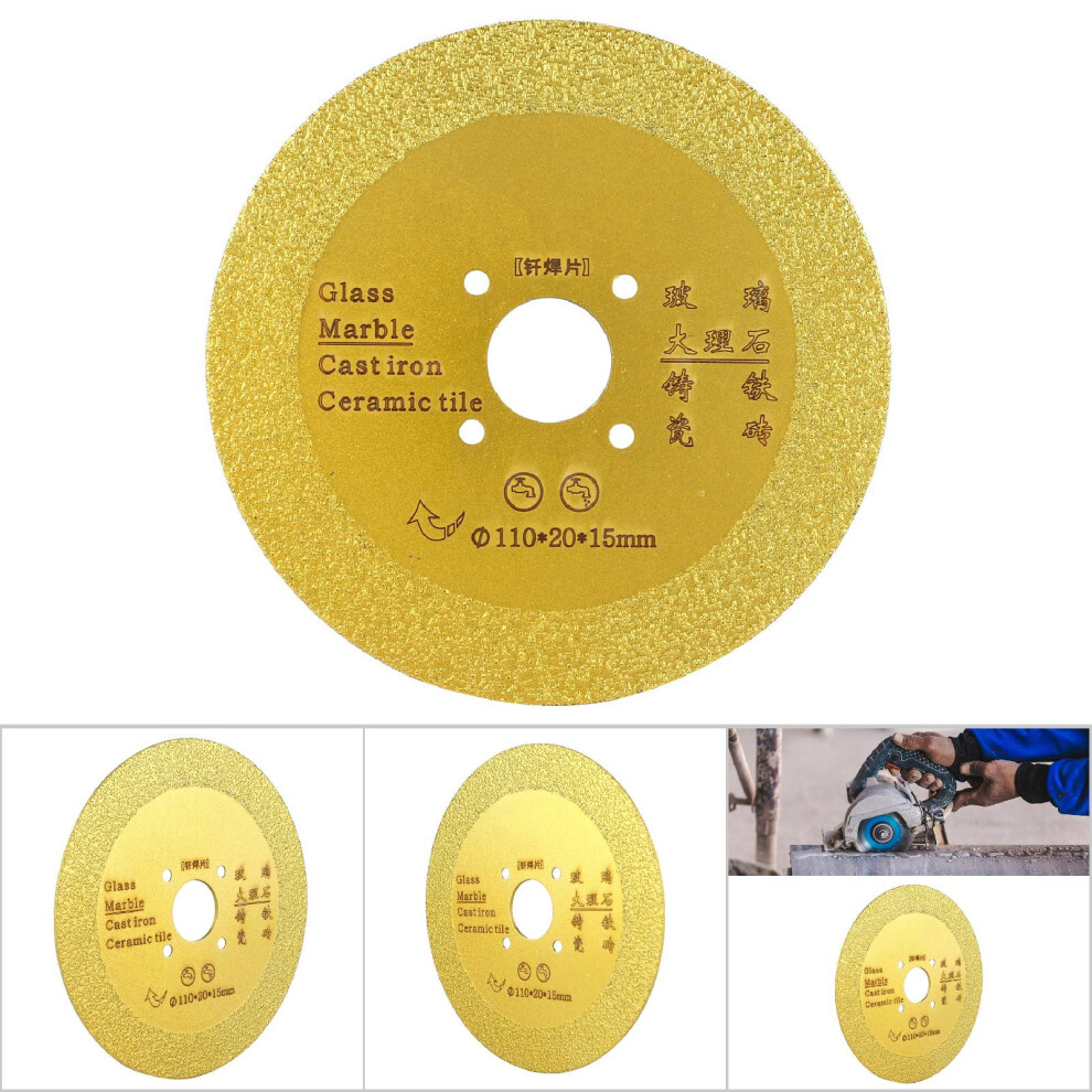 110Mm Diamond Cutting Grinding Disc Brazed Saw Blade Wheel For Ceramic Glass Stones (#01) 8431324756502