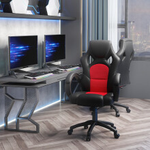 Vinsetto Racing Gaming Chair Swivel Office Gamer Chair with Wheels, Red