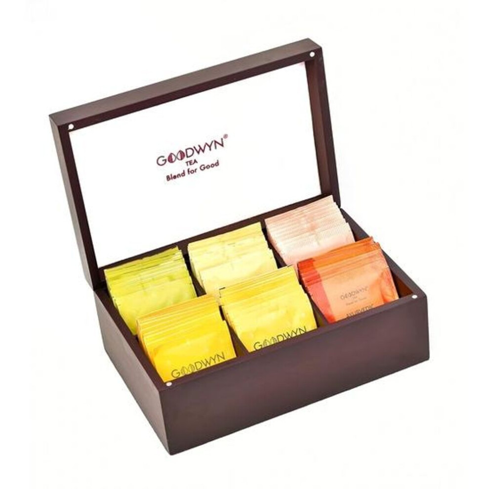 Goodwyn Tea Alluring Chest (60 Tea Bags) | Assorted | Royal Exotic Wooden Tea Box | Best Premium Tea Hamper Gift Box Set Souvenir For Foreigners