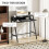Homcom HOMCOM 2-Tier Storage Computer Workstation with Shelf, Metal Frame Black 4