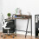 Homcom HOMCOM 2-Tier Storage Computer Workstation Metal Frame Rustic Brown 100cm 1