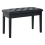 Homcom HOMCOM Classic Piano Bench Padded Seat Makeup Stool Solid Wood Wooden Black 9
