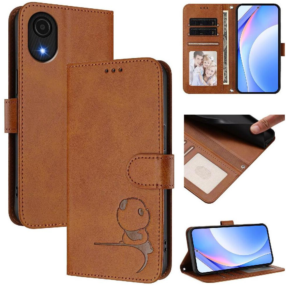 (Brown) Phone Case For Samsung Galaxy A04 Core Rfid Blocking Pu Leather Card Slots Holder Kickstand Magnetic Flip Folio Brown 764563788774