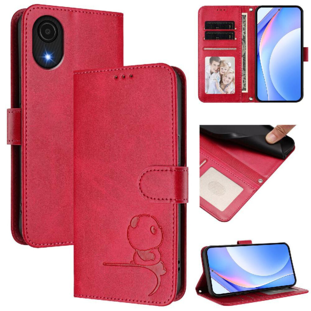 (Rose ) Phone Case For Samsung Galaxy A04 Core Rfid Blocking Pu Leather Card Slots Holder Kickstand Magnetic Flip Folio Red 764563788767