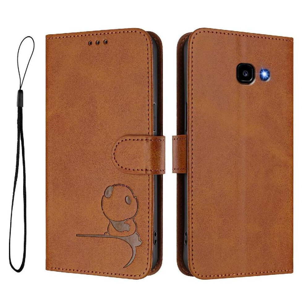 (Brown) Phone Case For Samsung Galaxy A03 2017 Flip Folio Pu Leather Card Slots Holder Kickstand Rfid Blocking Magnetic Brown 764549992119