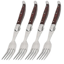 Steak Knives Set Of 4,black And Triple Rivet Fine-edge Stainless Steel Sharp Blade Flatware Steak Knife Set,for Restaurant Tableware Kitchen Camping,