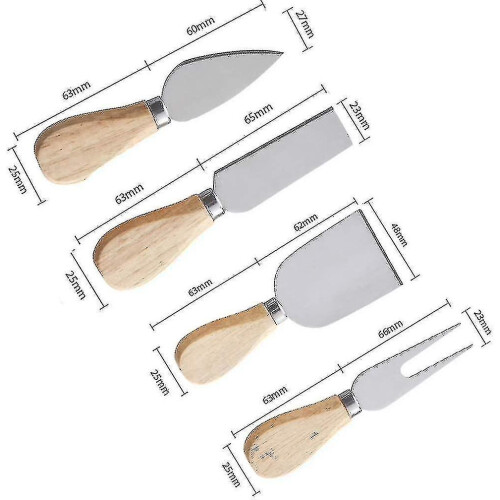 4pcs Stainless Steel Cheese Knife Set Include Cheese Fork, Cheese Spatula 2