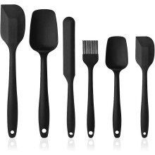 Silicone Spatulas Spoons Set, 6Pcs Silicone Kitchen Utensils Including Rubber Spatula, Silicone Basting Pastry Brush, Spoon Set Non-Stick and Heat Res