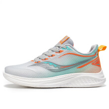 (Light gray orange, 36) 2024 new sports shoes for men and women breathable lightweight student soft sole running shoes