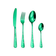 4pcs/set Exquisite Cutlery Set Corrosion Resistant Stainless Steel Smooth Edge Safe Use Scoop Fork For Daily Life
