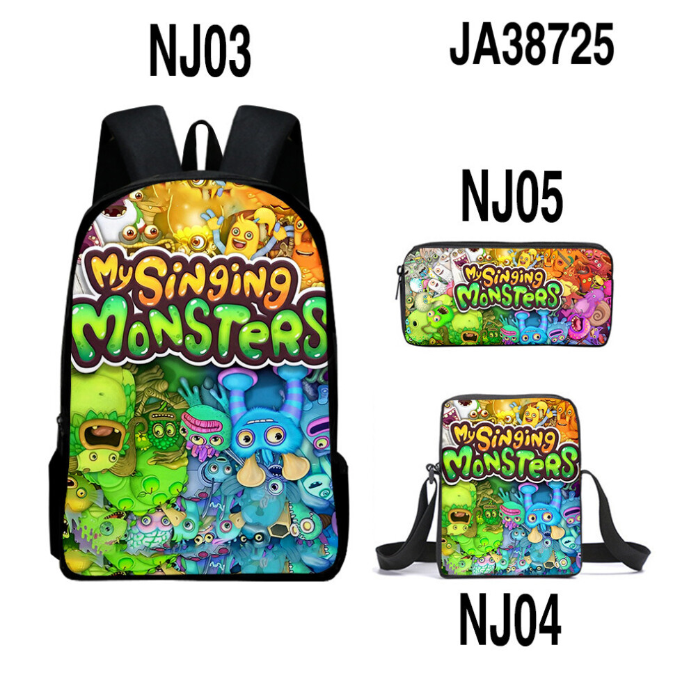(7, Three-piece set: backpack + crossbody bag + pencil case) My Singing Monsters Monster Concert Backpack, Shoulder Bag, Pencil Case Three-Piece Set-image-OPC-PHX2JCV-NEW