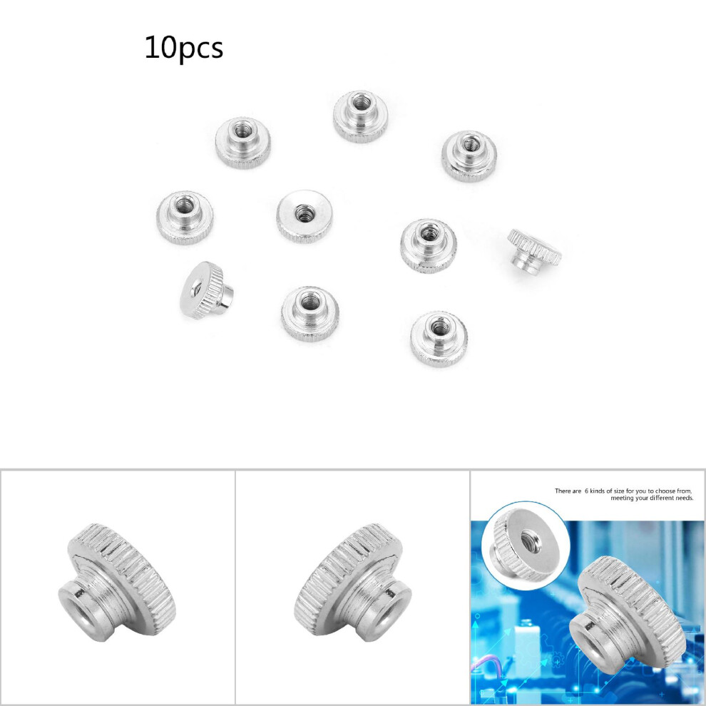 M3 M4 M5 M6 M8 M10 Nickel Plated Carbon Steel Hand Tighten Knurled Thumb Nuts (M3 10Pcs) 3521324782122