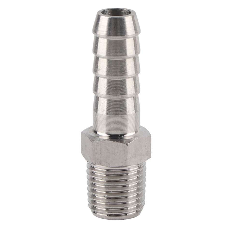 2Pcs 1/4In Stainless Steel Bspt Male Thread Connector Barb Joint Quick Coupling Connector Pipe Fitting(Bspt1/4-10Mm ) 8321324781980