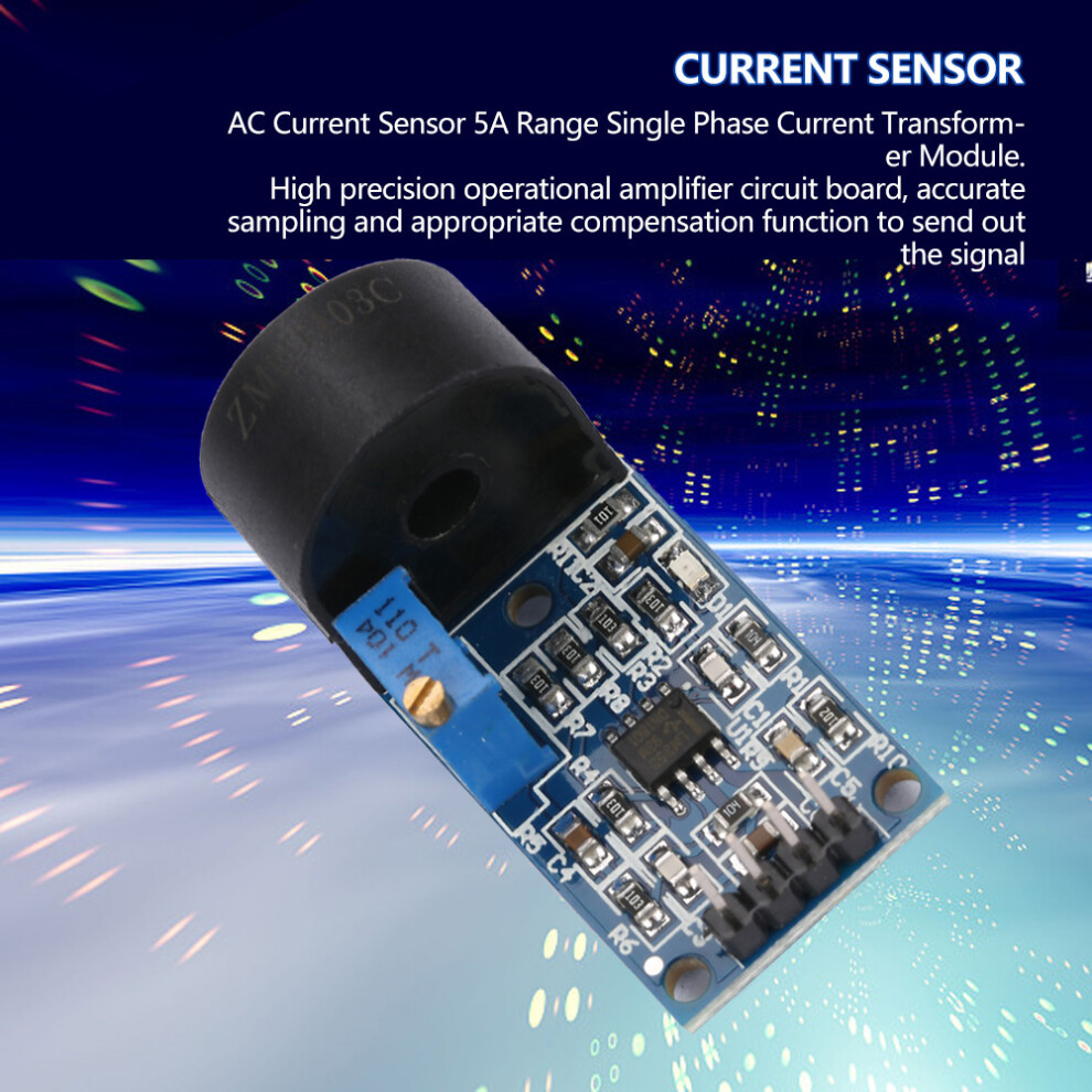 Ac Current Sensor 5A Range Single Phase Current Transformer Module 4641324782904