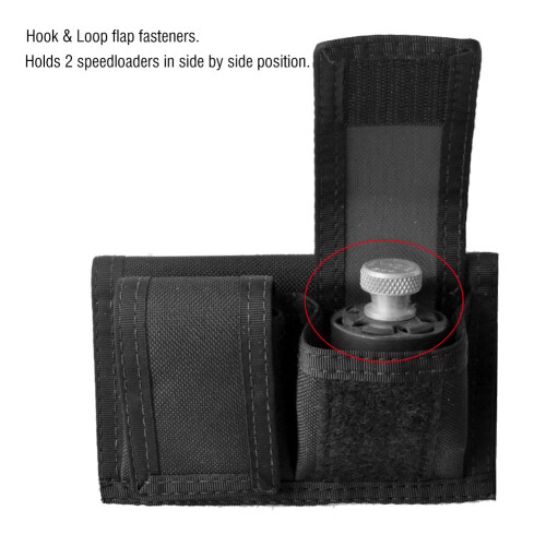 Nylon Double Speedloader Bag Magazine Pouch Shotshell Carrier Holder Hunting Accessory (Black) 2