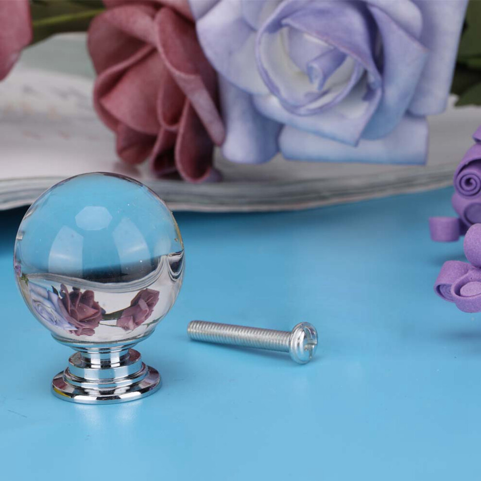 1Pcs 30Mm Ball Shape Crystal Glass Pull Handle Cabinet Drawer Cupboard Knob 8351324781994