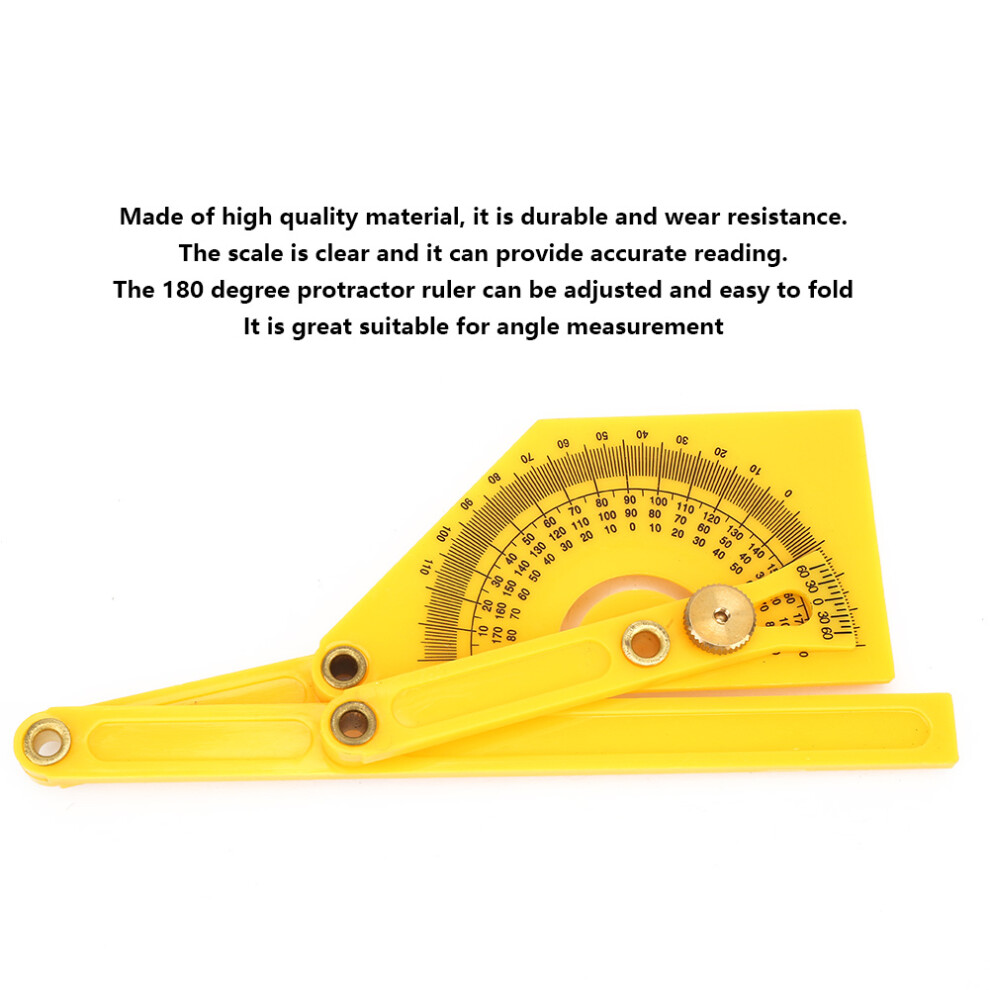 Plastic 180 Degree Pointer Protractor Angle Ruler Woodworking Measuring Carpenter Tool 6901324785281