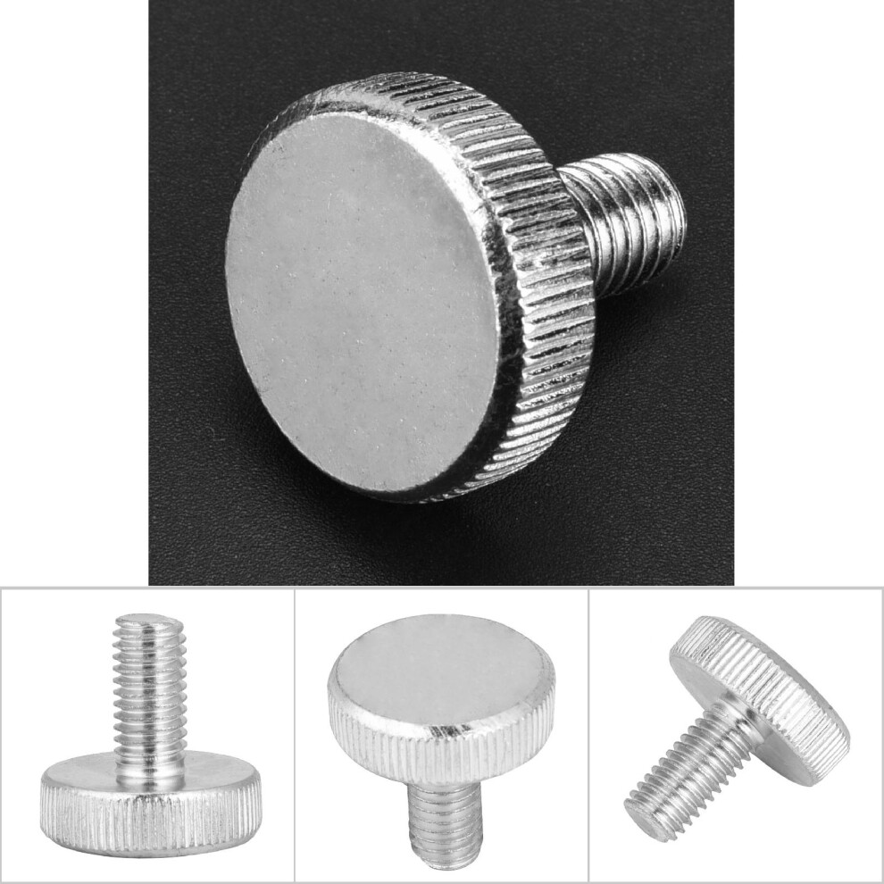 10Pcs M8 Zinc Plated Carbon Steel Flat Knurled Head Bolts Thumb Screws (M8*16) 6951324790068