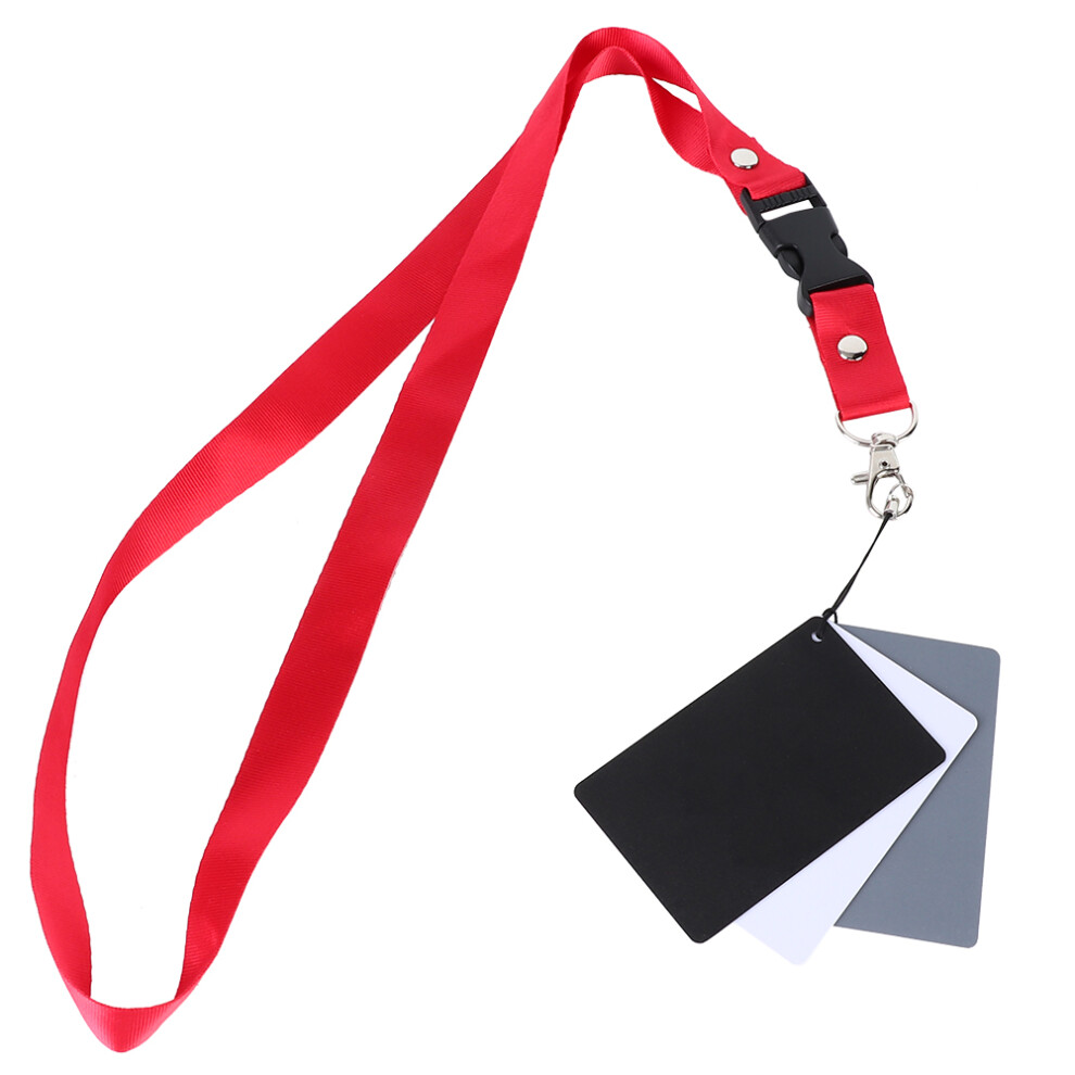 3 In 1 18% Digital Photography Exposure Color Balance Card Set With Strap Gray/White/Black 9351324791152
