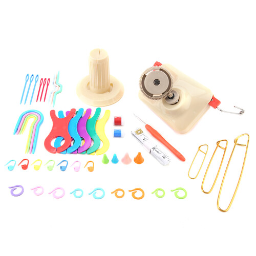 Knitting Wool Winder Kit with Winder Pin Counter Inch Meter Weaving Tool Set 1