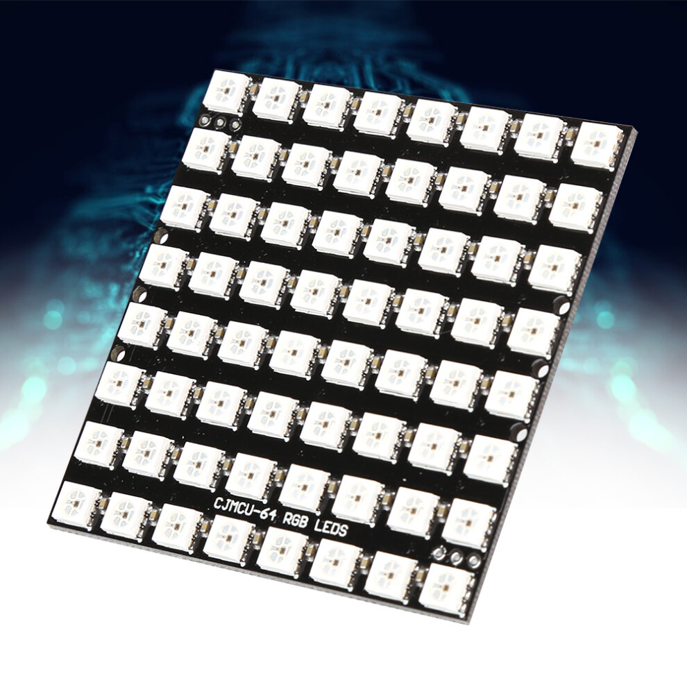 64Digit Led Development Board With Built In Full Color Driver Ws2812 5050 Rgb Led 5Vdc 6901324791602